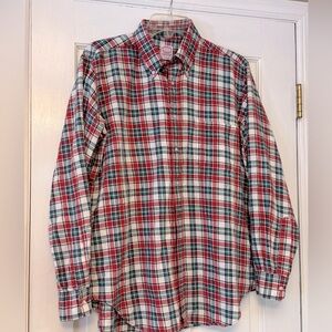 Brooks Brothers Red and Green Plaid Casual Button Down Shirt